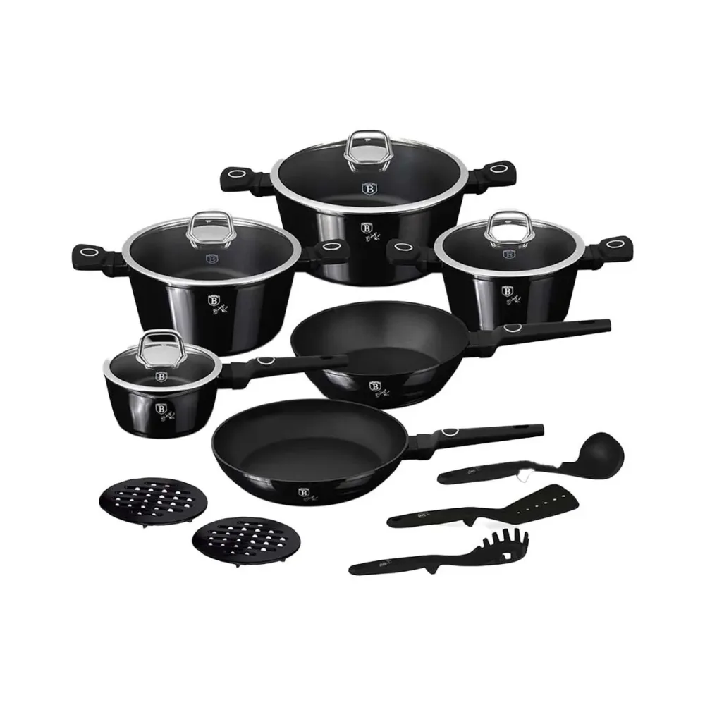 Berlinger, Küchenbedarf, Berlinger Haus 15-teiliges Kochgeschirr-Set Black Vantage Collection, Produkte & Wohnen