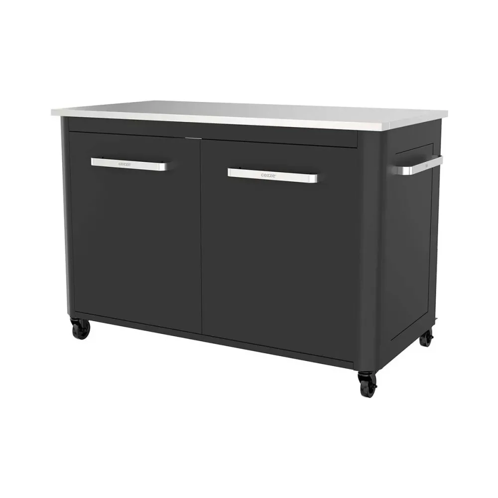 Cozze 90526 Aussenküche-Mobiliar – Grill Ablage/Grill Rollwagen/Grill Erweiterung – schwarz