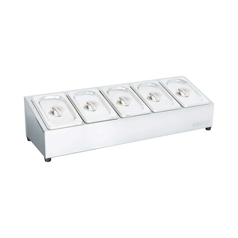 Cozze 90325 Topping Station 5 Fächer – Grill Ablage/Grill Rollwagen/Grill Erweiterung – edelstahl