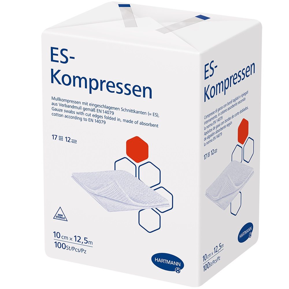 ES-KOMPRESSEN unsteril 10x12,5 cm 12fach 100 St Kompressen