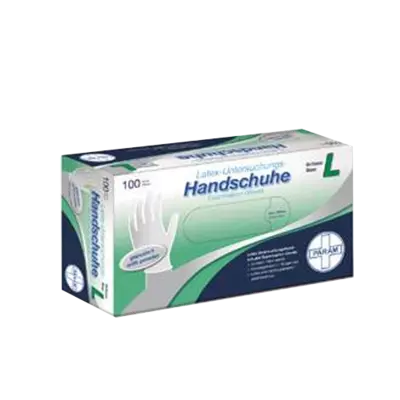 HANDSCHUHE Einmal Latex gepudert M 100 St Handschuhe