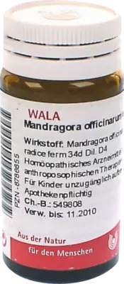 Mandragora officinarium e radice D 4 Globuli 20 g Globuli