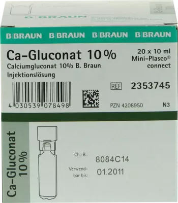 CALCIUMGLUCONAT 10% MPC Injektionslösung 20X10 ml Lösung