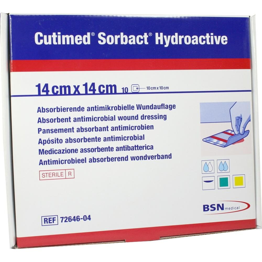 CUTIMED Sorbact Hydroactive Kompressen 14x14 cm 10 St Kompressen