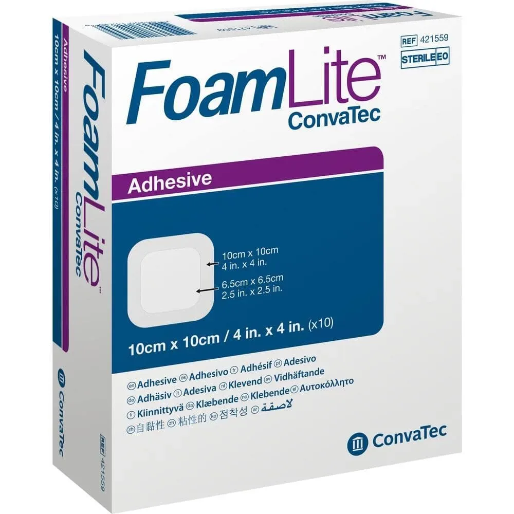 FOAM LITE ConvaTec adhäsiv PU-Schaumverb.10x10 cm 10 St Verband
