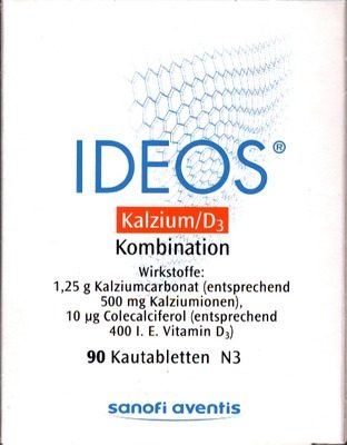 IDEOS Kalzium/D3 500mg/400 I.E. 90 St Kautabletten