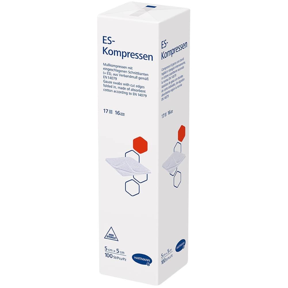 ES-KOMPRESSEN unsteril 5x5 cm 16fach 100 St Kompressen