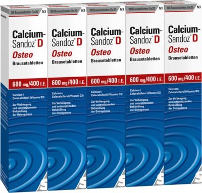 Calcium-Sandoz D Osteo 600mg/400 I.E. 100 St Brausetabletten