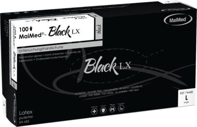 MaiMed Black LX Latex Untersuchungshandschuhe L ungepudert 100 St Handschuhe