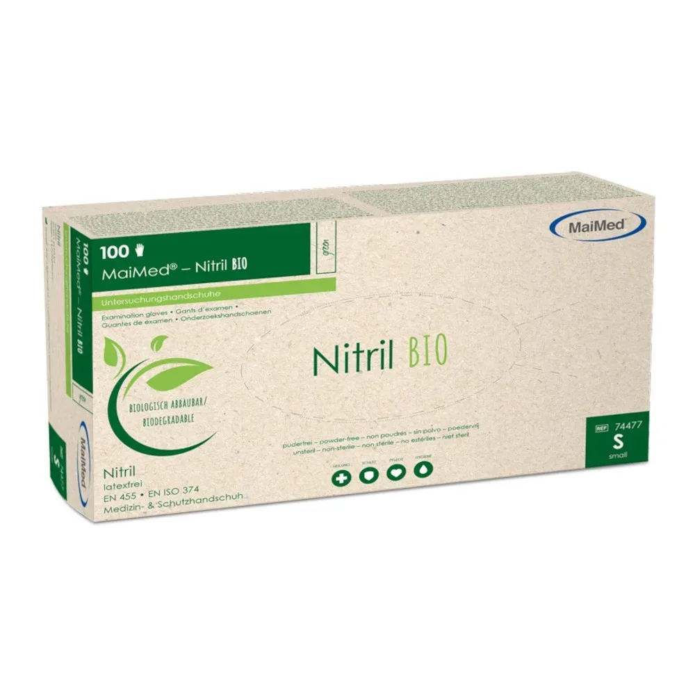 MaiMed Nitril BIO Untersuchungshandschuhe S ungepudert 100 St Handschuhe