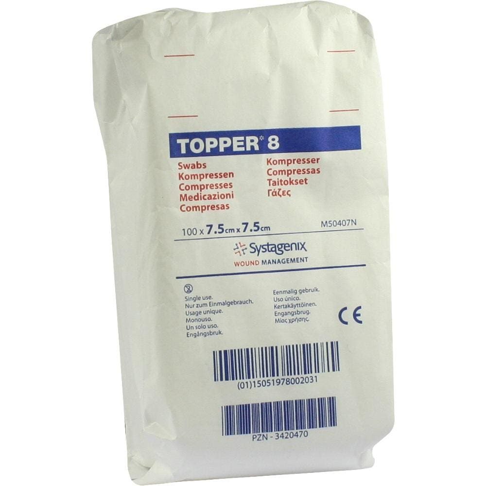 TOPPER 8 Kompr.7,5x7,5 cm unsteril 100 St Kompressen