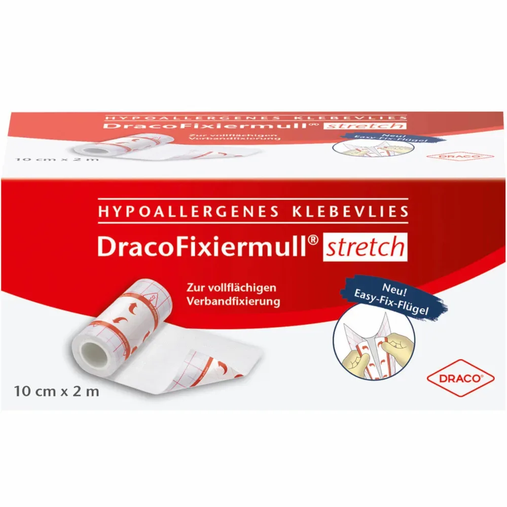 DracoFixiermull stretch 10 cm x 2 m 1 St Pflaster