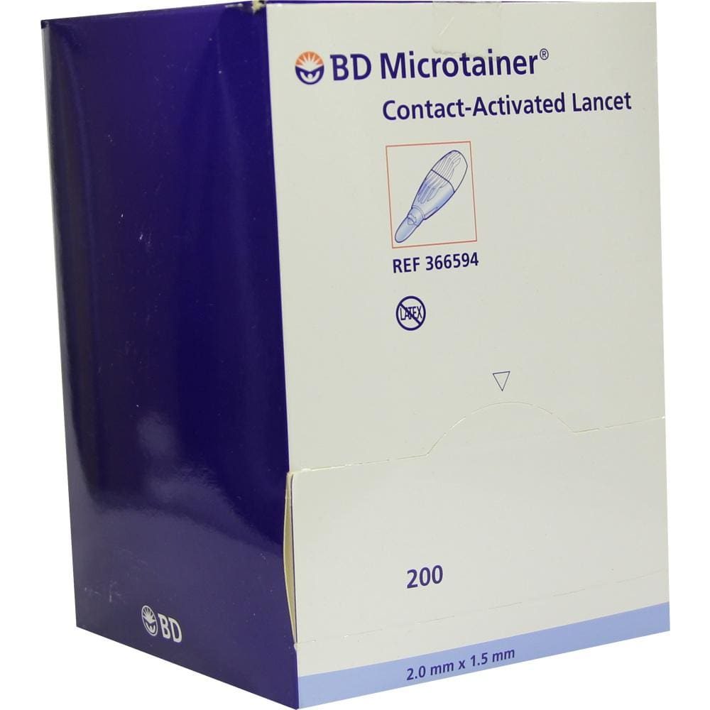 BD MICROTAINER Lanzette blau 1,5x2 mm 200 St Lanzetten