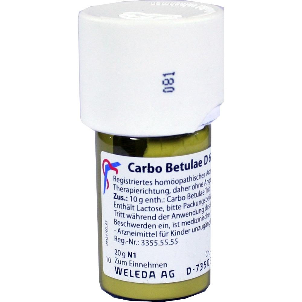 WELEDA CARBO BETULAE D 6 Trituration 20 g Trituration
