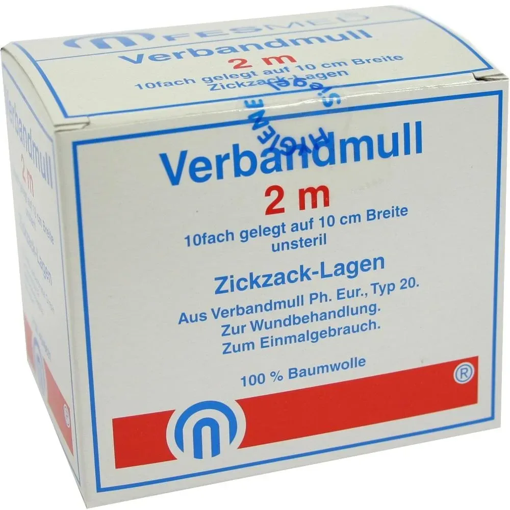 VERBANDMULL 2x1 m zickzack BW 20/100 unsteril 1 St