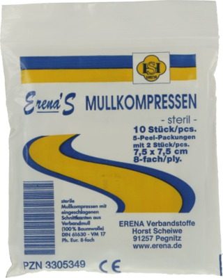 ERENA STERIL Mullkompr.7,5x7,5 cm 8fach 5X2 St