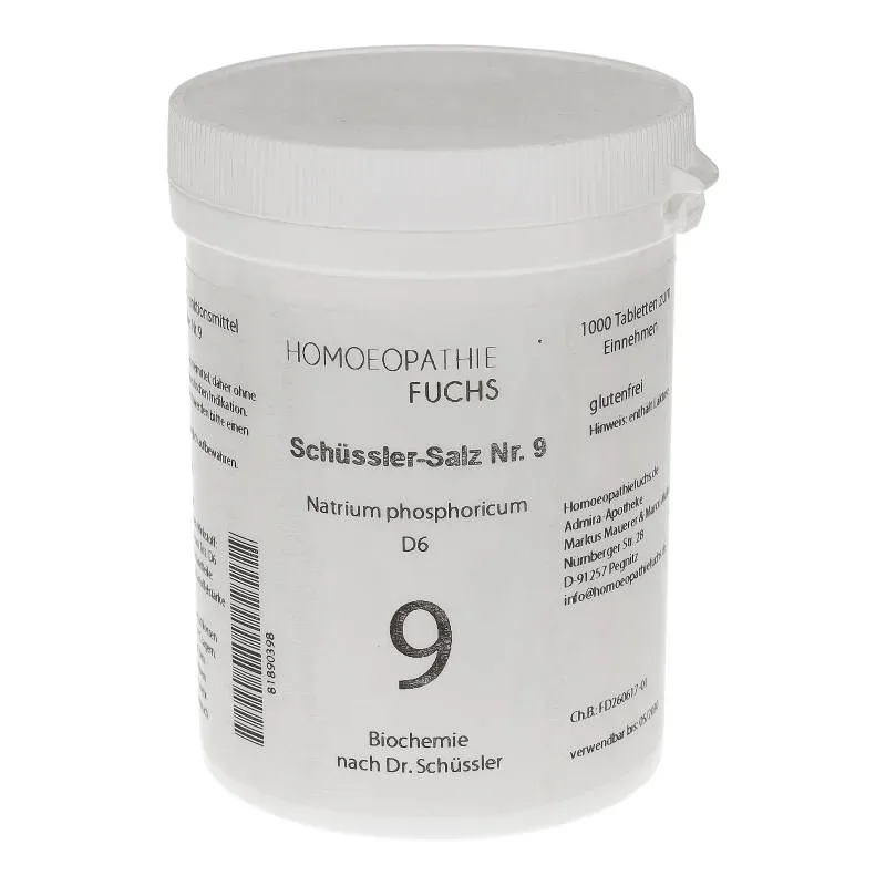 HOMOEOPATHIEFUCHS Schüssler-Salz Nr. 9 Natrium phosphoricum D6 1000 St Tabletten