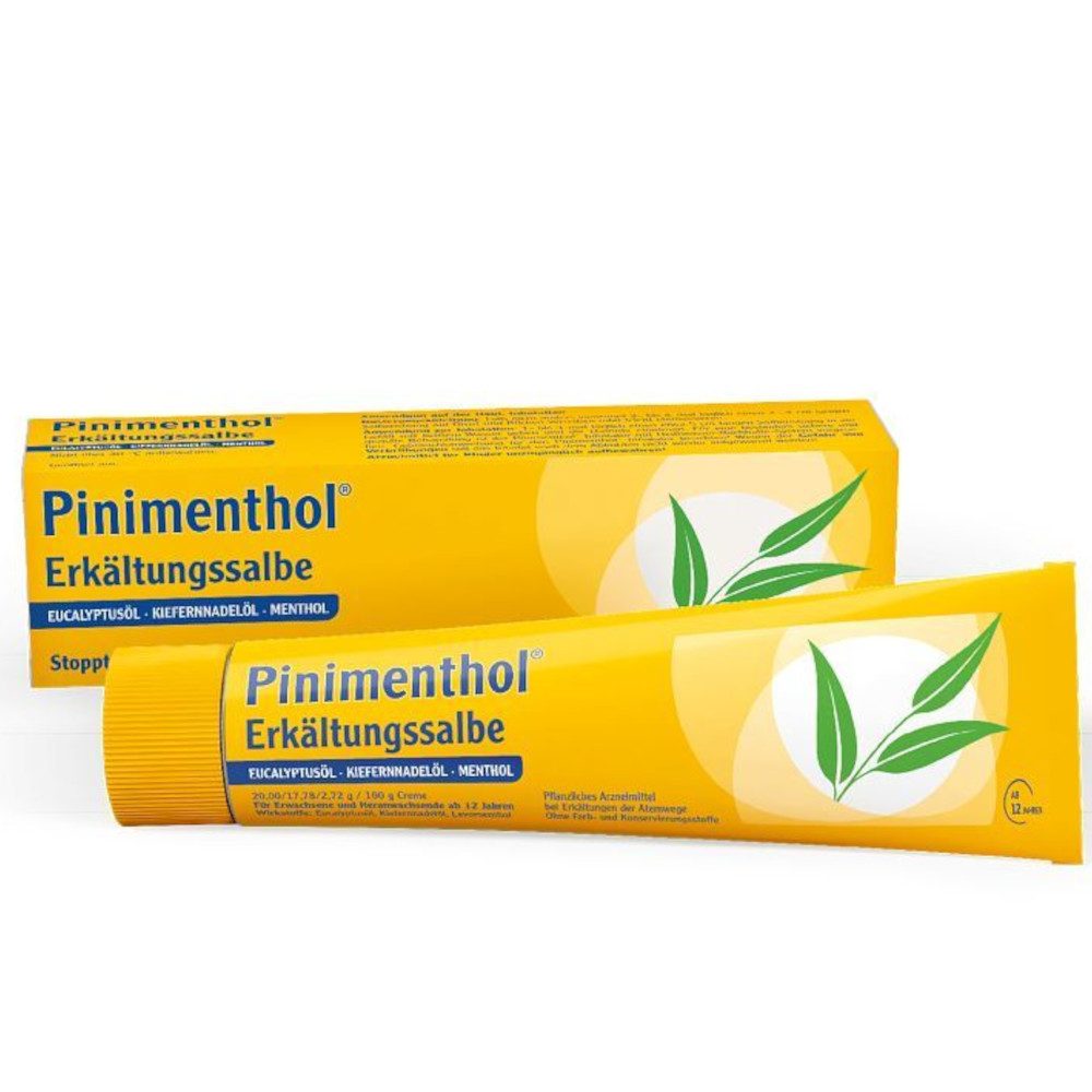 Pinimenthol Erkältungssalbe ab 12 Jahren - mit Eucalyptusöl, Kiefernnadelöl und Menthol 100 g Creme