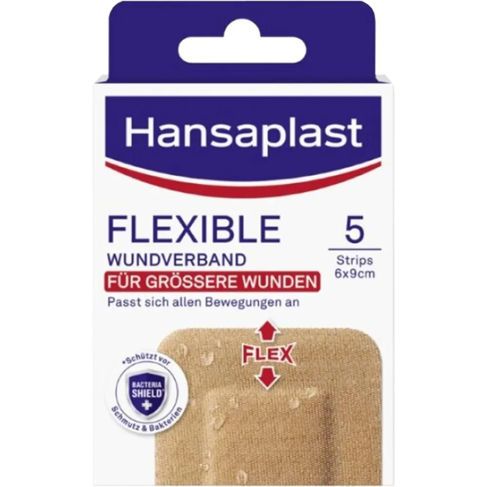 Hansaplast Flexible Wundverband 6x9,5 cm Strips 5 St Pflaster