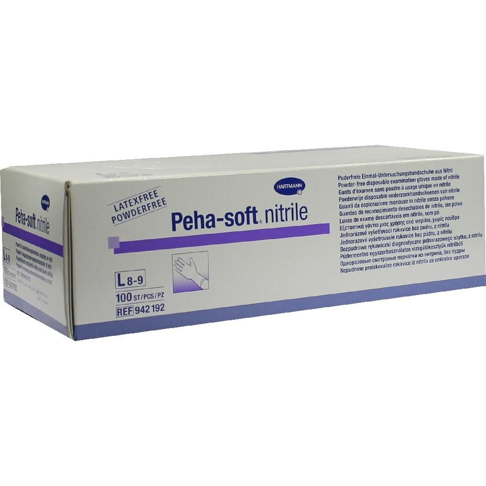 Peha-soft nitrile Untersuchungshandschuhe unsteril puderfrei L 100 St Handschuhe
