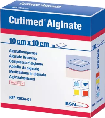 CUTIMED Alginate Alginatkompressen 10x10 cm 10 St Kompressen