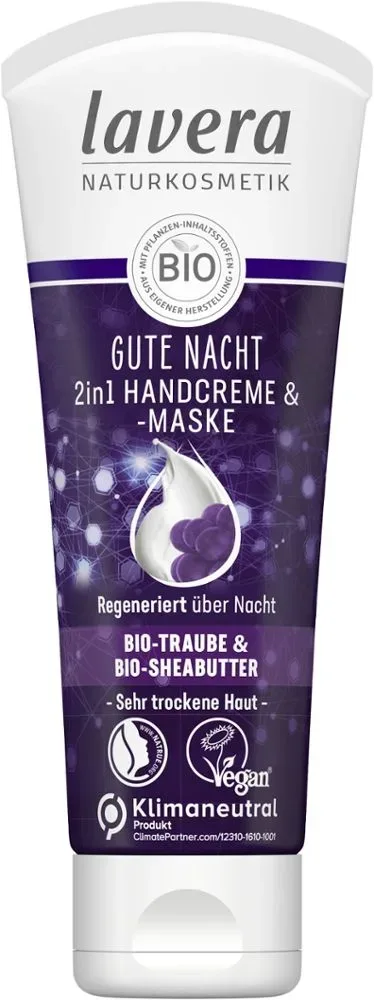 lavera GUTE NACHT 2in1 HANDCREME & -MASKE 75 ml Creme