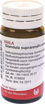 Glandula suprarenalis sinistra cum Cupro Globuli 20 g Globuli