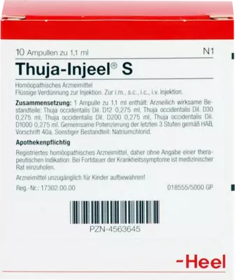THUJA INJEEL S Ampullen 10 St Ampullen