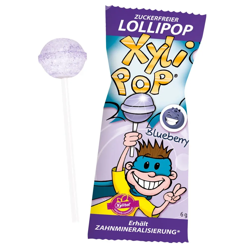 miradent XyliPOP Zahnpflegelolli Blaubeere 1X6 g
