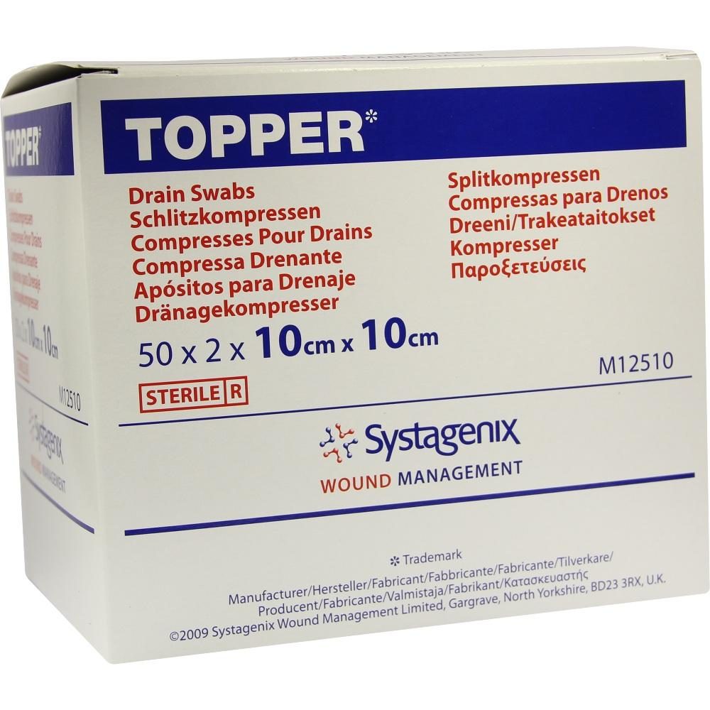 TOPPER Schlitzkompr.10x10 cm steril 50X2 St Kompressen