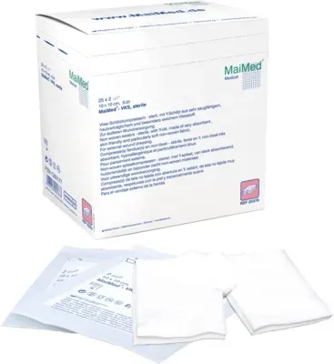 VLIES-SCHLITZKOMPRESSEN 7,5x7,5 cm steril 6fach 25X2 St Kompressen