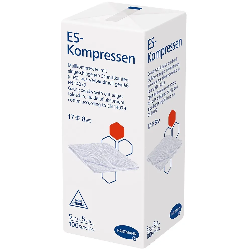 ES-KOMPRESSEN unsteril 5x5 cm 8fach 100 St Kompressen