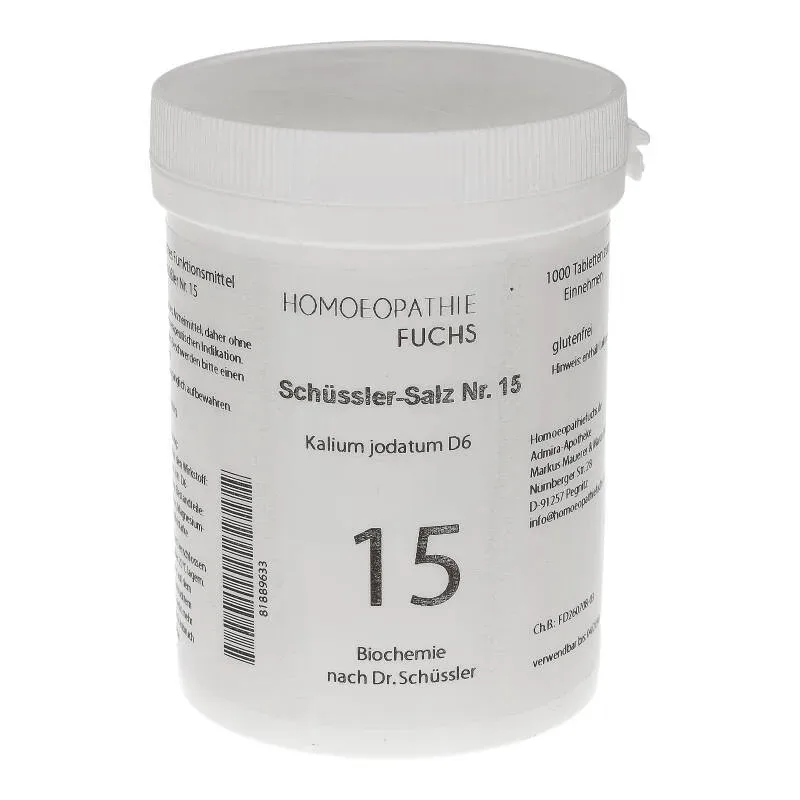 HOMOEOPATHIEFUCHS Schüssler-Salz Nummer 15 Kalium jodatum D6 Biochemie 1000 St Tabletten