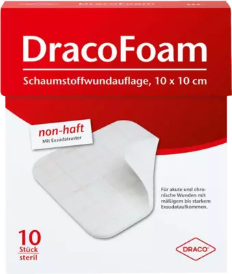 DRACOFOAM Schaumstoff Wundauflage 10x10 cm 10 St Verband