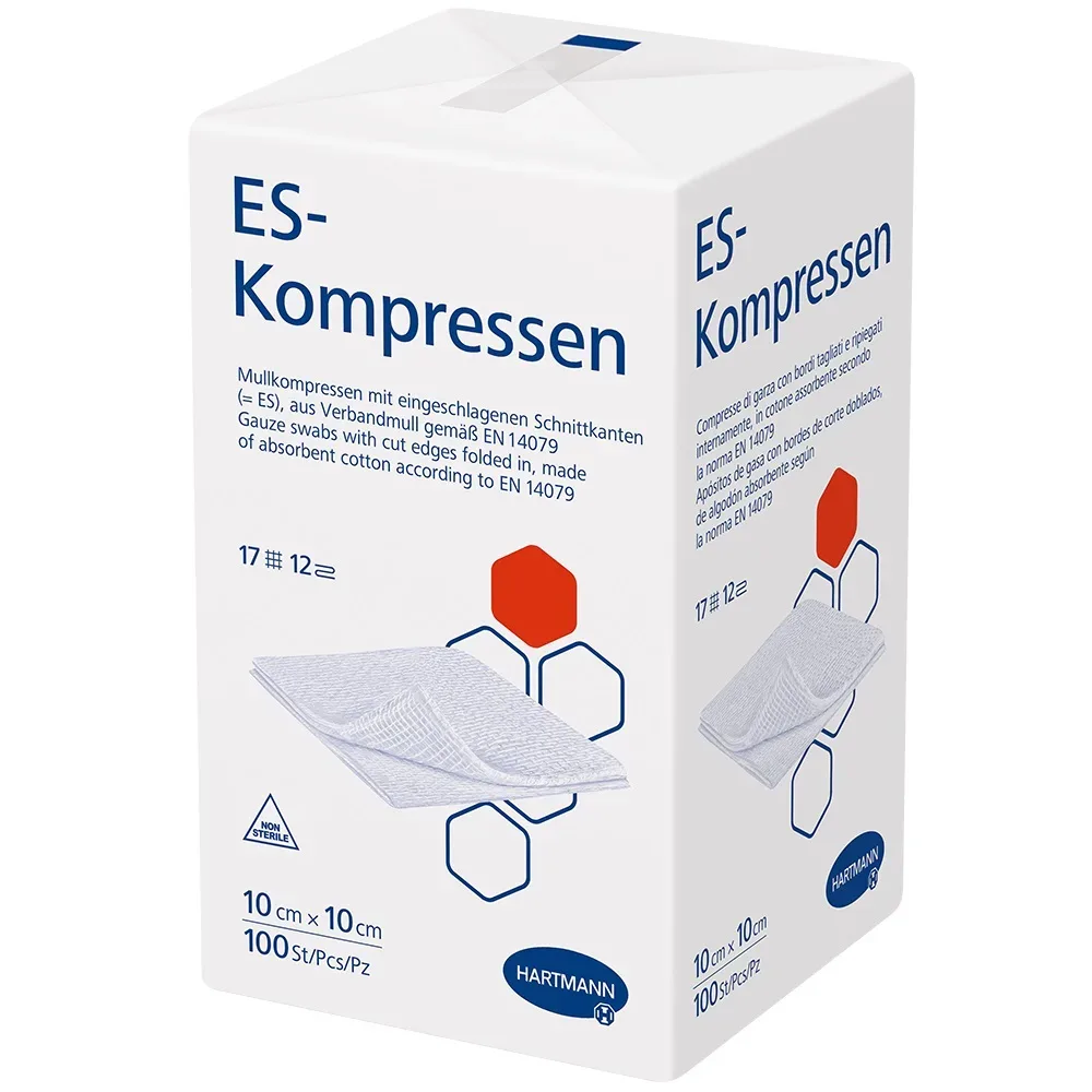 ES-KOMPRESSEN unsteril 10x10 cm 12fach 100 St Kompressen
