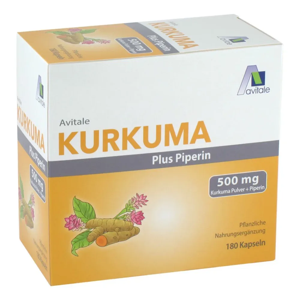 Avitale KURKUMA Plus Piperin 500 mg 180 St Kapseln