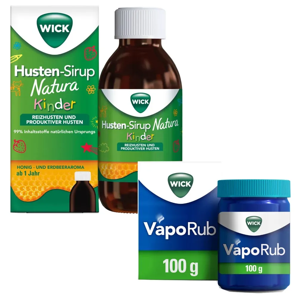 Wick VapoRub Erkältungssalbe und Husten-Sirup Natura Kinder 1 St Sparset