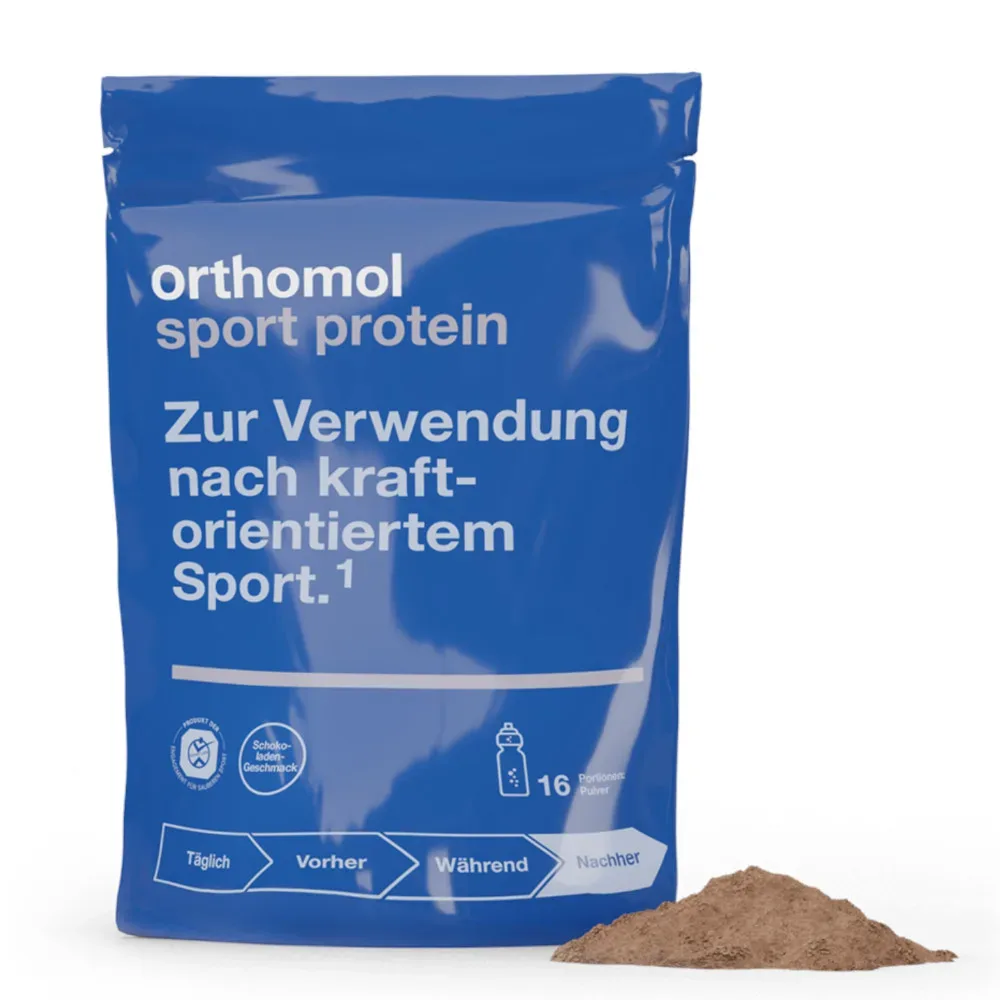 orthomol sport protein - Eiweißpulver mit Kreatin und BCAA - Schokoladen-Geschmack - Pulver