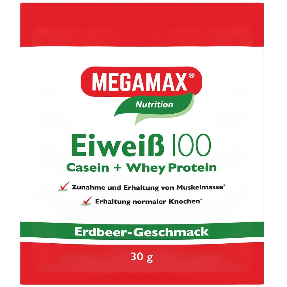 EIWEISS 100 Erdbeer Megamax Pulver 30 g Pulver