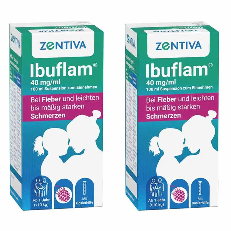 Ibuflam Fiebersaft 40 mg/ml Doppelpack 2X100 ml Suspension zum Einnehmen