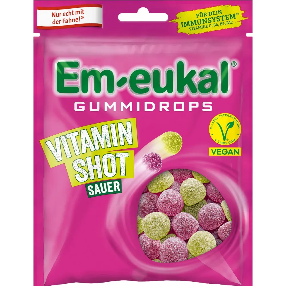 Em-eukal GUMMIDROPS VITAMIN SHOT SAUER 90 g Bonbons