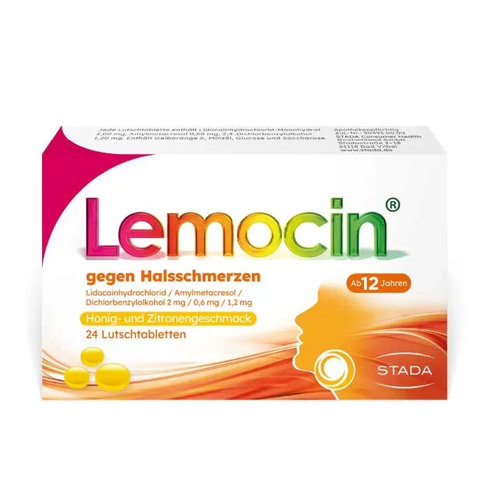 Lemocin gegen Halsschmerzen Honig + Zitrone 24 St Lutschtabletten