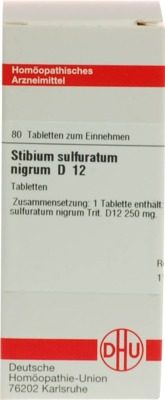 STIBIUM SULFURATUM NIGRUM D 12 Tabletten 80 St Tabletten