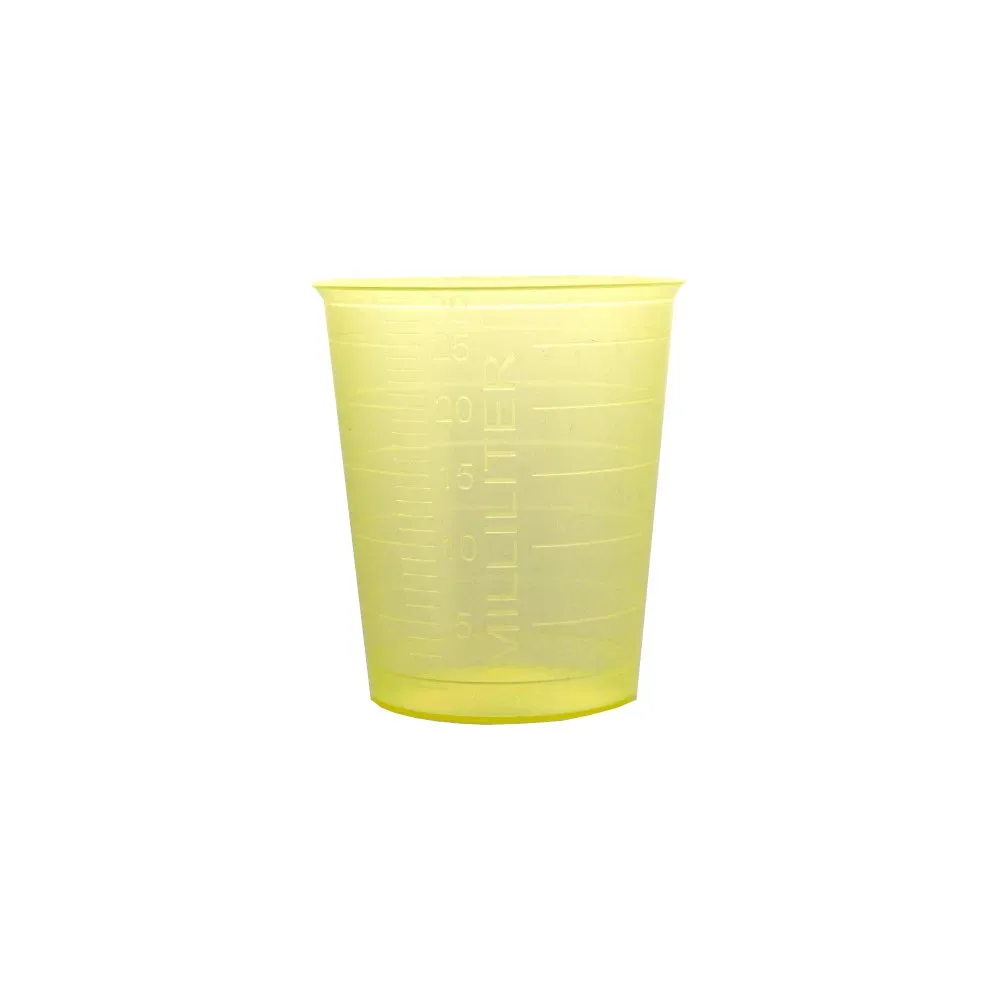 Einnehmegläser Plastik 30ml Gelb 80 St
