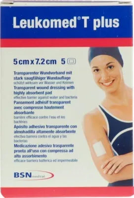 LEUKOMED transp.plus sterile Pflaster 5x7,2 cm 5 St Pflaster