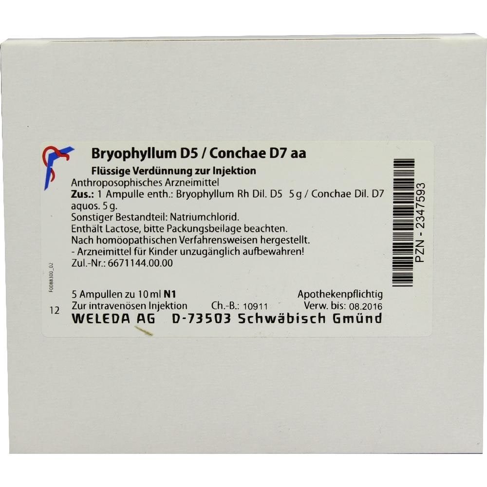 WELEDA BRYOPHYLLUM D 5/Conchae D 7 Ampullen 5X10 ml Ampullen