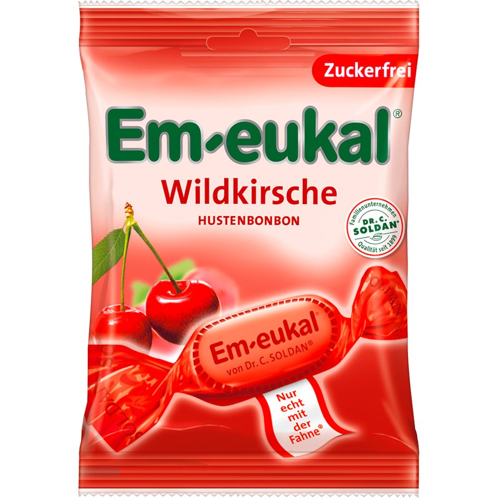 Em-eukal Wildkirsche zuckerfrei 75 g Bonbons