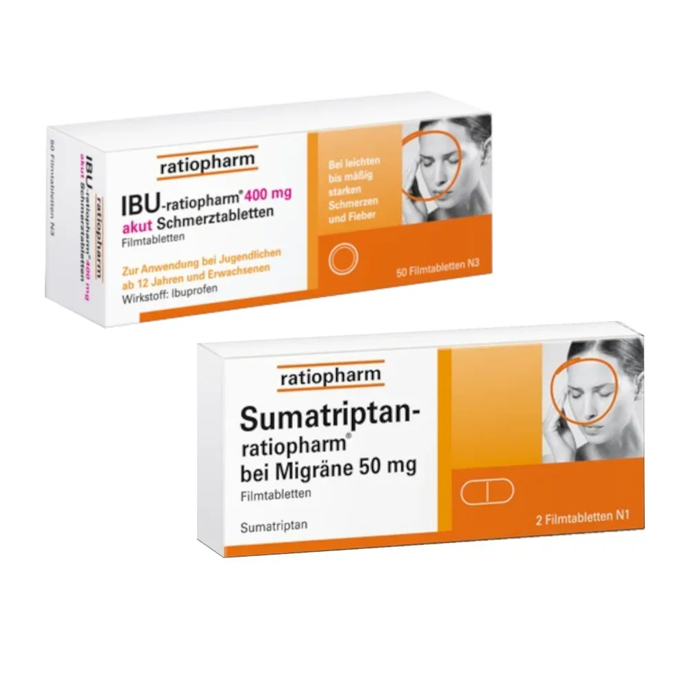 Migräne Set Ratiopharm mit Sumatriptan 1 Sparset