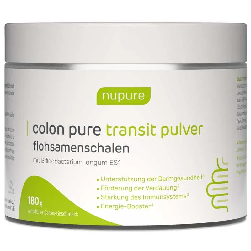 nupure colon pure transit pulver flohsamenschalen 180 g Pulver