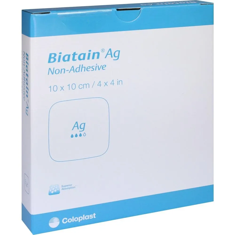 BIATAIN Ag Schaumverband 10x10 cm nicht haftend 5 St Verband